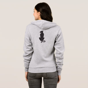 Veste À Capuche Silhouette de chat noir femme gris Bella zip hoodi