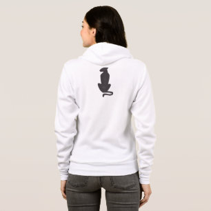 Veste À Capuche Silhouette de chat noir femmes blanc Bella zip swe