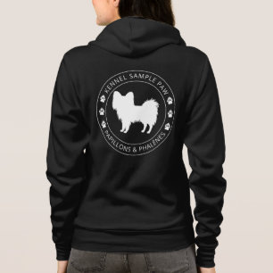 Veste À Capuche Silhouette de chien Papillon avec pattes et texte