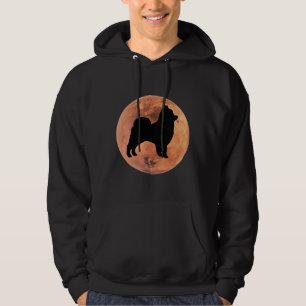 Veste À Capuche Silhouette De Chien Poméranien Sur Mars Poméranien