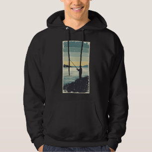 Veste À Capuche Silhouette de pêche vintage au bord du lac