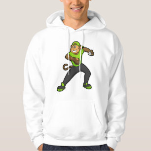 Veste À Capuche Singe au baseball avec batte de baseball