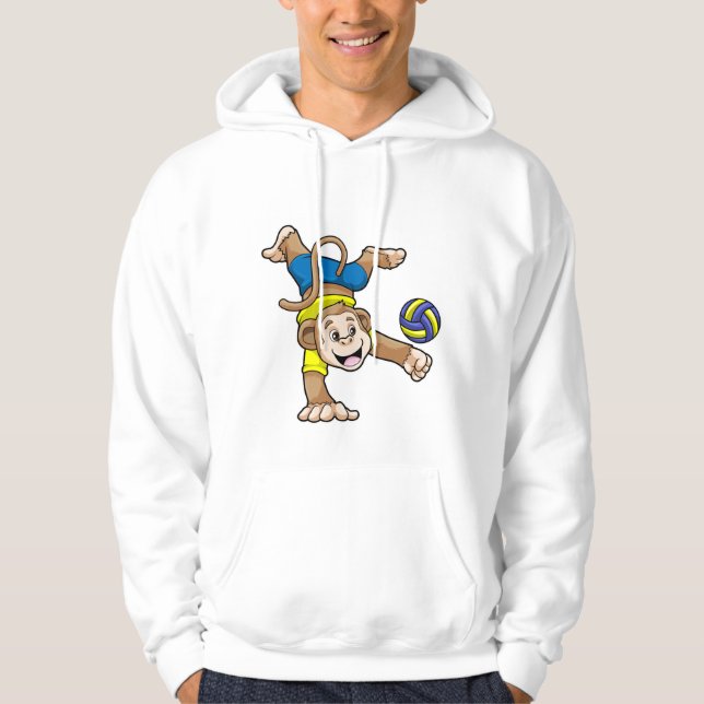 Veste À Capuche Singe aux sports avec volleyball (Devant)