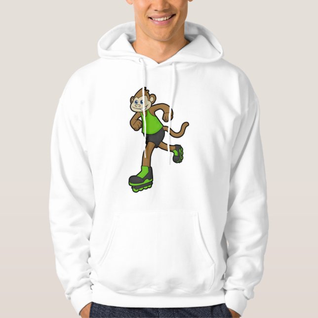 Veste À Capuche Singe comme patineur avec patins en ligne (Devant)