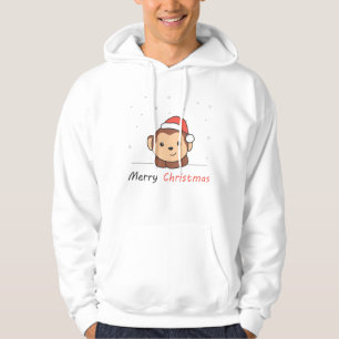 Veste À Capuche Singe Noël Neige Hiver Animaux Singes