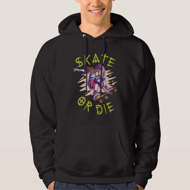 Veste À Capuche Skate ou die Skateboarder Girl (Devant)