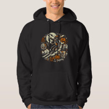 Ski en pente avec halloween