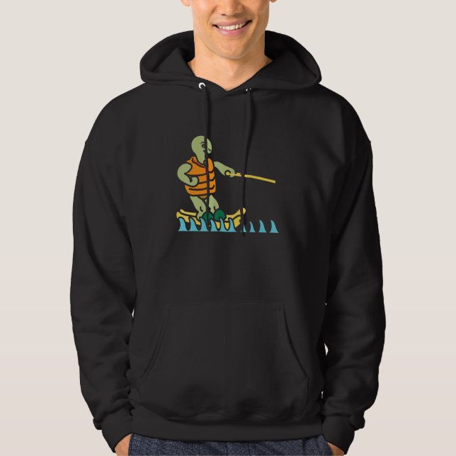 Veste À Capuche Skiing Turtle Tortoise Skier Summer Sport Waterski (Devant)