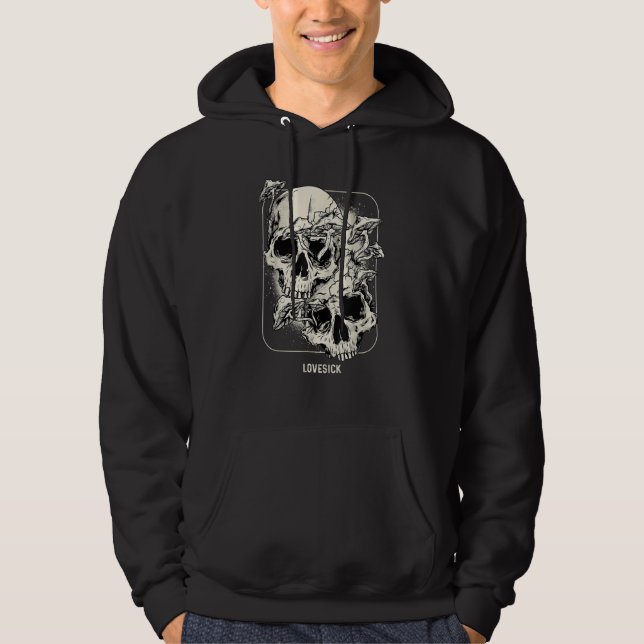 Veste À Capuche Skull Morel Mushrooms Mycologist Goth Lovesick Ske (Devant)