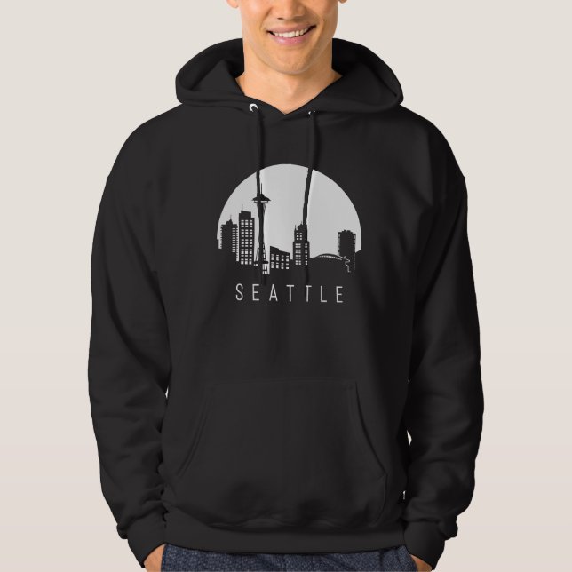 Veste À Capuche Skyline de Seattle City (Devant)