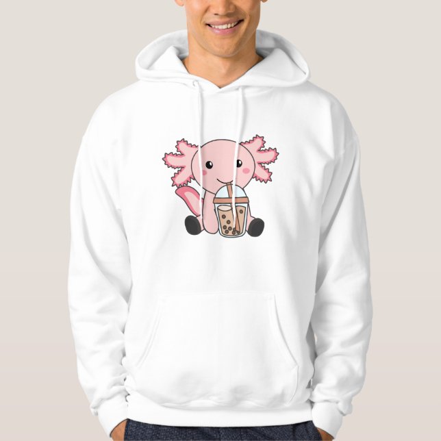 Veste À Capuche Snaxolotl Axolotl Amateurs de thé à bulles Animaux (Devant)