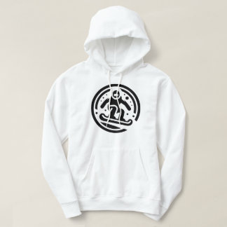 Veste À Capuche Snowboarder minimaliste Freestyle Jump noir blanc