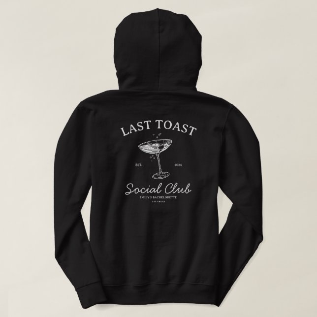 Veste À Capuche Social Club Modern Bachelorette Party Merch (Design dos)