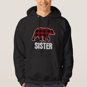 Veste À Capuche Soeur Ours Pyjama de Noël Rouge Plaid Buffalo Fam