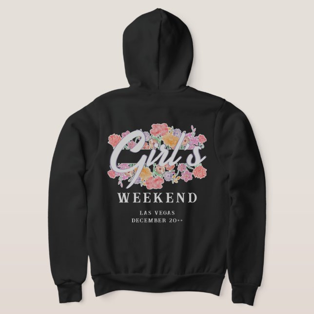 Veste À Capuche Soirée de filles amusantes le week-end avec texte  (Couchage Retour)
