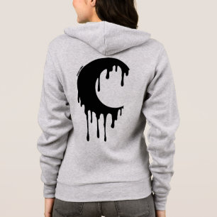 Veste À Capuche Sorcière gothique Noir Lune à goutte Silhouette