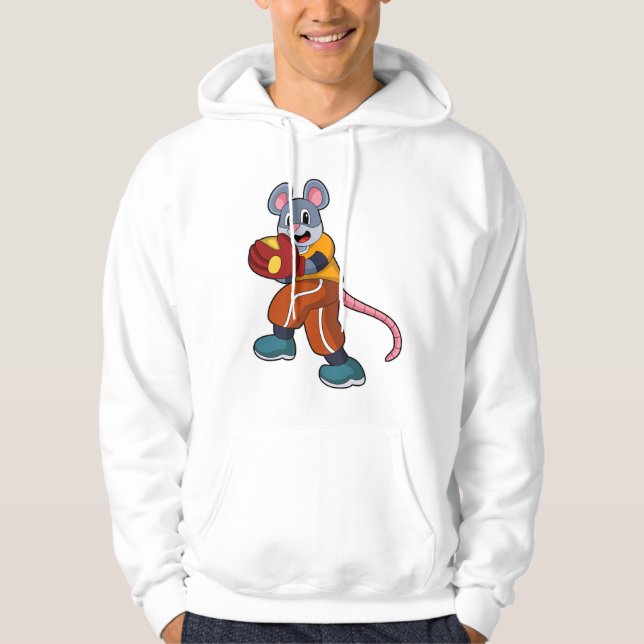 Veste À Capuche Souris au baseball avec gant de baseball (Devant)