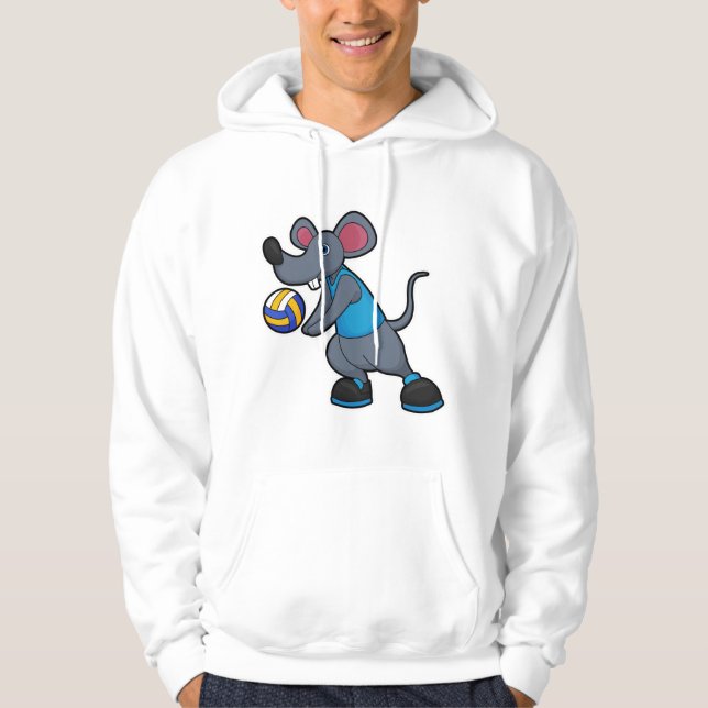 Veste À Capuche Souris comme joueur de volleyball avec volleyball (Devant)