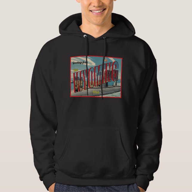 Veste À Capuche Sous-marin Wyoming Pour USA Retro Carte Postale (Devant)