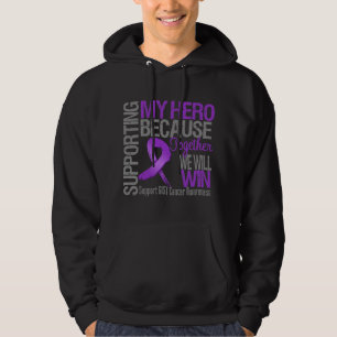 Veste À Capuche Soutenant mon héros - conscience de Cancer