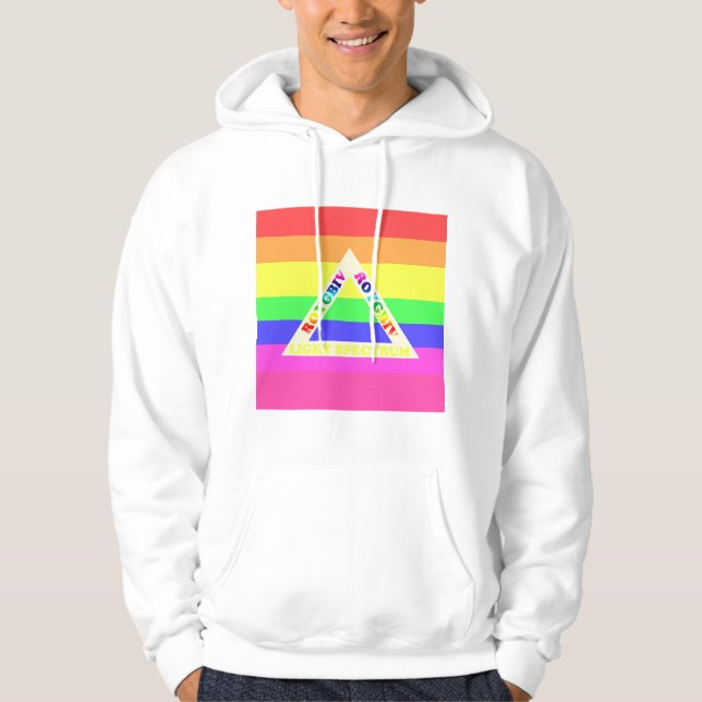 Veste À Capuche Spectre ROYGBIV De Lumière Blanche (Devant)
