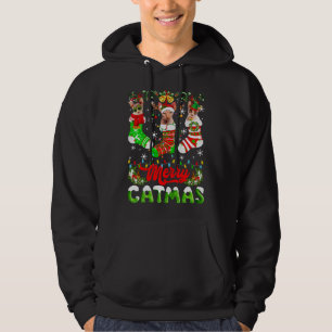 Veste À Capuche Sphynx Chat Noël Santa Hat Écarf Vacances Mignonne