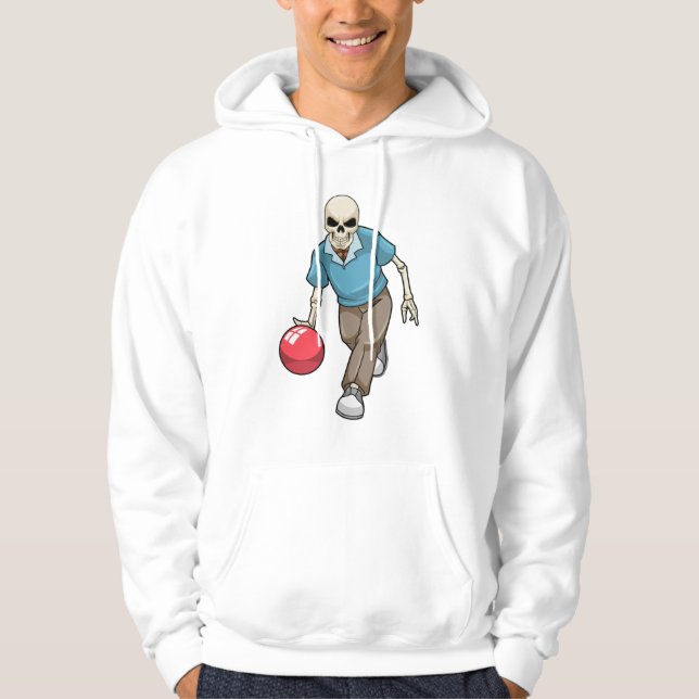 Veste À Capuche Squelette au bowling avec boule de bowling (Devant)