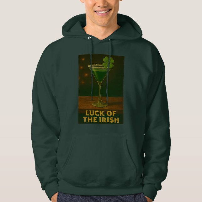 Veste À Capuche St. Patrick's Day Luck Of The Irish Clover Martini (Devant)