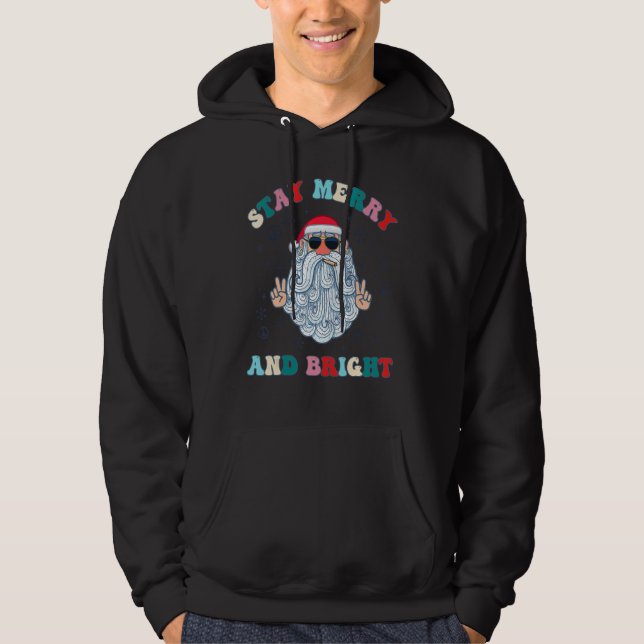 Veste À Capuche Stay Merry & Bright Groovy Christmas Retro Holiday (Devant)
