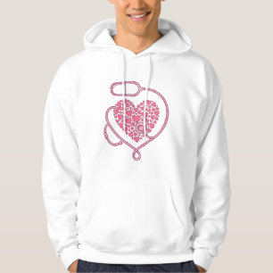 Veste À Capuche Stéthoscope Cardiaque Design de Chemise Vectoriel
