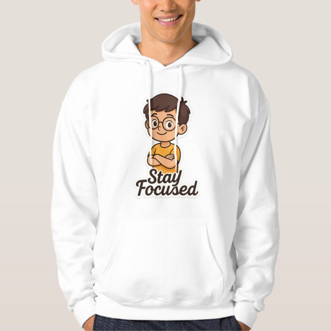 Veste À Capuche Sticker pour enfant avec lunettes - "Restez focali (Devant)