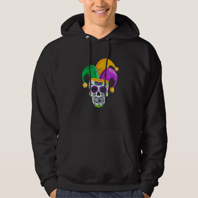 Veste À Capuche Sugar Skull Mardi Gras Party Apparel Men Women Kid (Devant)