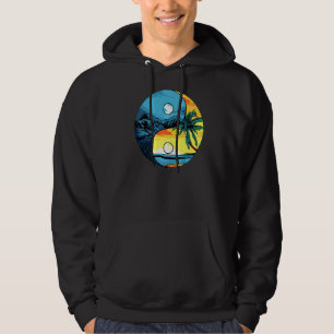 Veste À Capuche Sun Et Moon Yin Et Yang Retro Beach Mountains Su