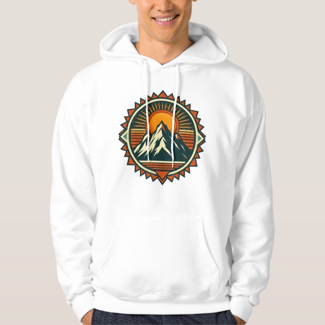 Veste À Capuche Sunset Mountain Landscape Hoodie – Nature-Inspired (Devant)