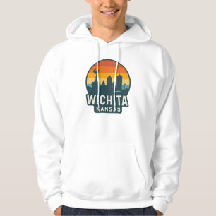 Veste À Capuche Sunset Skyline Wichita Kansas Ville moderne rétr