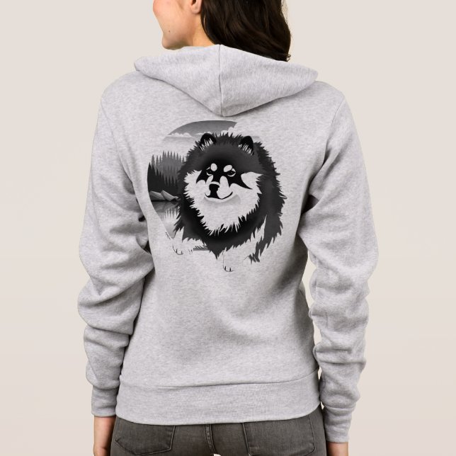 Veste À Capuche SUOMI - Lapphund finlandais zippé avant/arrière (Dos)