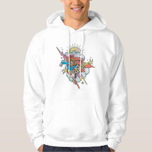 Veste À Capuche Supergirl volant éclair tatouage