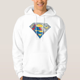 Veste À Capuche Superman S-Shield Logo du mélange gris-jaune-rou