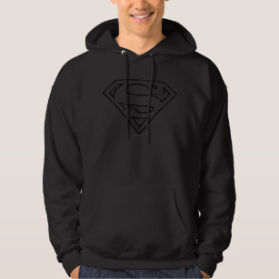 Veste À Capuche Superman S-Shield   Simple Black Outline Logo