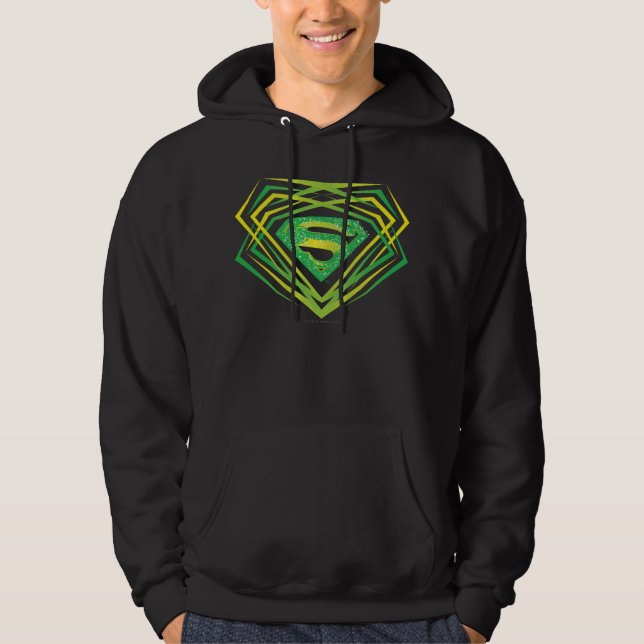 Veste À Capuche Superman Stylisé | Logo Décoratif Vert (Devant)