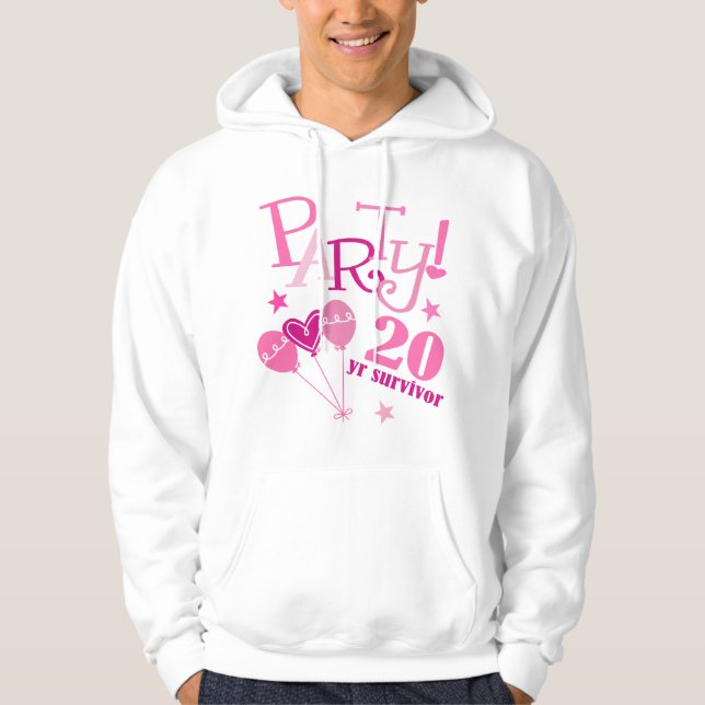 Veste À Capuche Survivant de cancer du sein 20 ans (Devant)