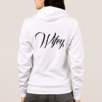Sweat-shirt à capuche Stylish Wifey Script en noir