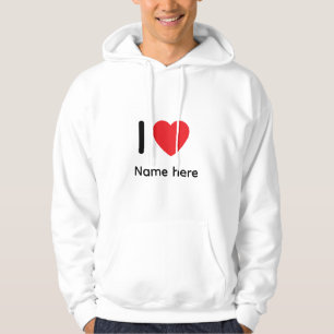 Veste À Capuche Sweat-shirt personnalisé 'Je t'aime' – Cœur avec n