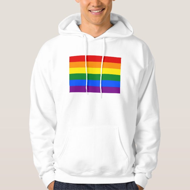 Veste À Capuche Sweatshirt à capuchon avec drapeau arc-en-ciel LGB (Devant)