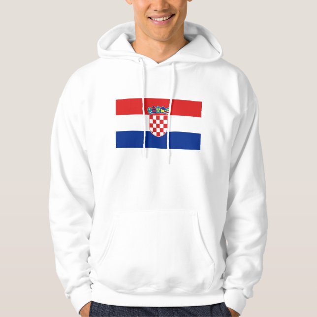 Veste À Capuche Sweatshirt à capuchon avec drapeau de Croatie (Devant)