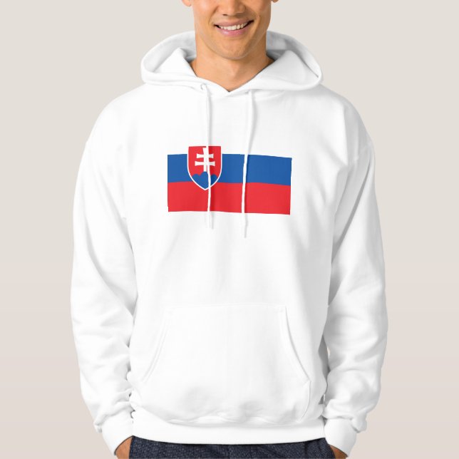 Veste À Capuche Sweatshirt à capuchon avec drapeau de la Slovaquie (Devant)