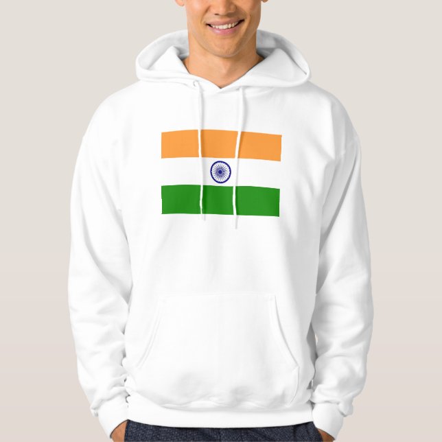 Veste À Capuche Sweatshirt à capuchon avec drapeau de l'Inde (Devant)