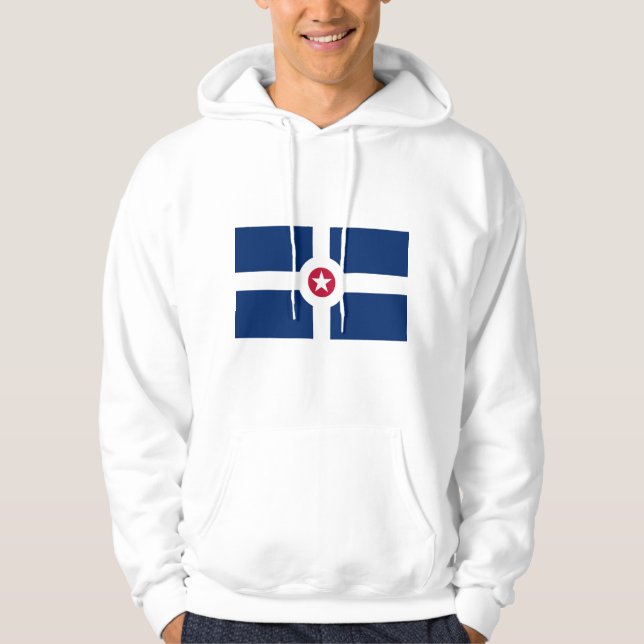 Veste À Capuche Sweatshirt à capuchon avec drapeau d'Indianapolis, (Devant)