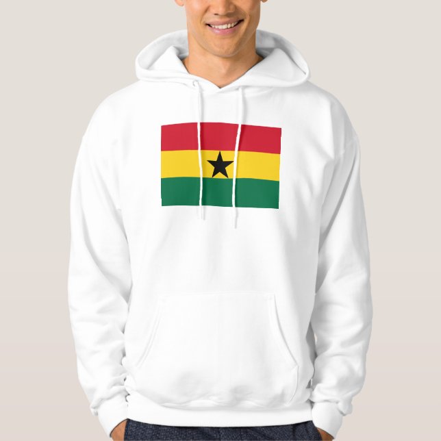 Veste À Capuche Sweatshirt à capuchon avec drapeau du Ghana (Devant)