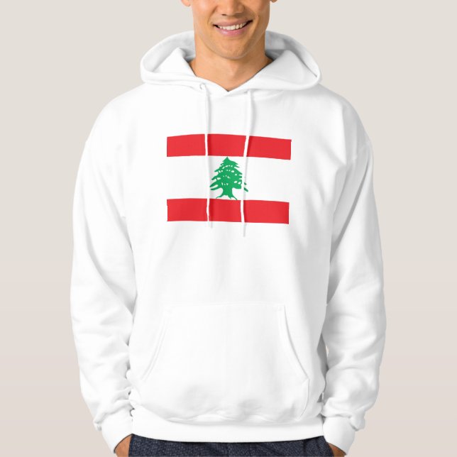 Veste À Capuche Sweatshirt à capuchon avec drapeau du Liban (Devant)